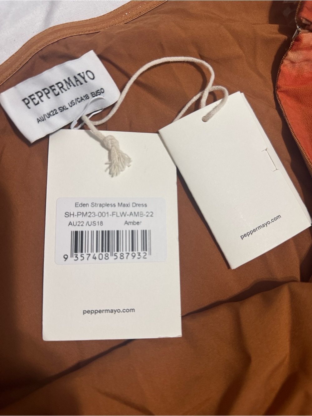 NWT Peppermayo Eden Amber Strapless Maxi Dress Plus Size 18 5XL Drop Waist Slit - Picture 11 of 11